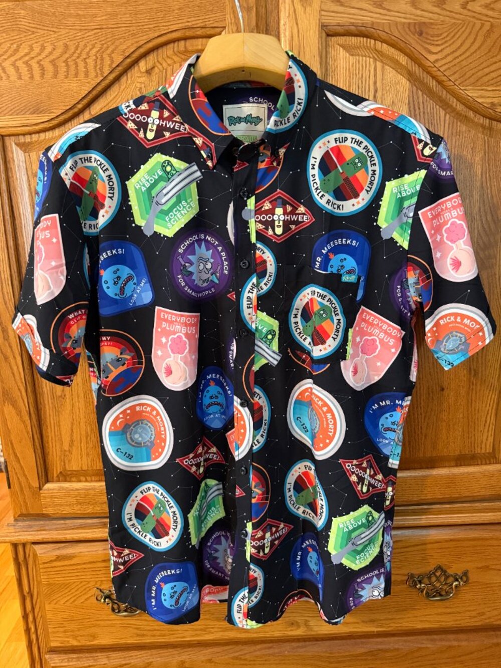 RSVLTS Rick and Morty "Touricks Attraction" KUNUFLEX Short Sleeve Shirt Size XL